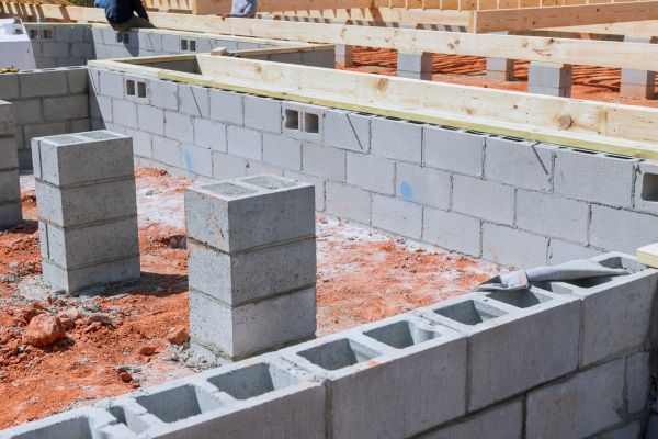 Cement Block Installation in Easton